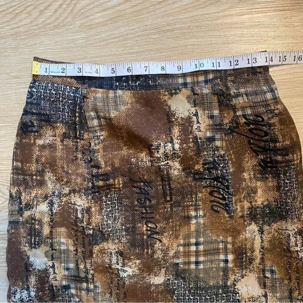 Whimsigoth Midi Skirt 90s Abstract Script Print Moody Eclectic - Picture 10 of 13